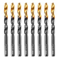 Сверло по металлу, 9 мм, HSS-Tin, Golden Tip, 8 шт. Denzel