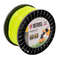 Леска для триммера квадрат, 3,0мм х 111м, на DIN катушке FLEX CORD Denzel