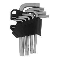 Набор ключей имбусовых Torx-Tempered, TT10-50, CrV, 9 шт. Сибртех