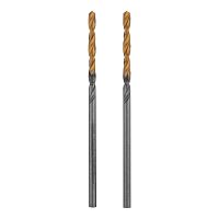 Сверло спиральное по металлу 2 x 49 мм, Р6М5, Golden Tip , 2шт. Denzel