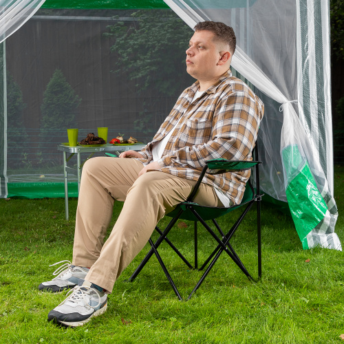 Стул складной с подлокотниками и подстаканником 81 х 51 х 86 см Camping Palisad фото 2