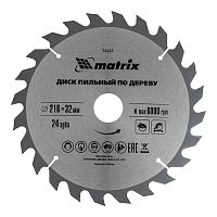 Пильный диск по дереву, 216 х 32 мм, 24 зуба, кольцо 30/32 Matrix Professional