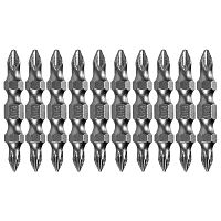 Бита двухсторонняя, PH2-PH1 х 45 мм, сталь S2, 10 шт. Denzel