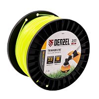 Леска для триммера квадрат, 2,0мм х 251м, на DIN катушке FLEX CORD Denzel