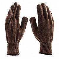 Перчатки трикотажные, акрил, коричневый, оверлок Сибртех