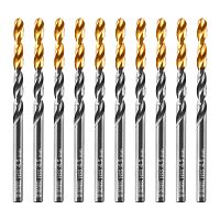 Сверло по металлу, 4,5 мм, HSS-Tin, Golden Tip, 10 шт. Denzel