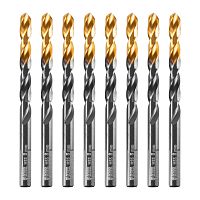 Сверло по металлу, 8 мм, HSS-Tin, Golden Tip, 8 шт. Denzel